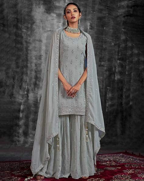 Buy Grey Kurta Suit Sets for Women by Fusionic Online | Ajio.com