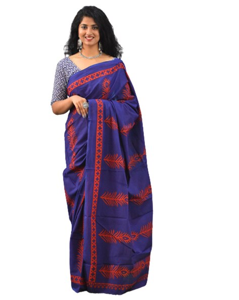 Peacock Feather Cotton Saree | HARADHI