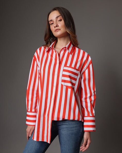 colorful striped shirt womens