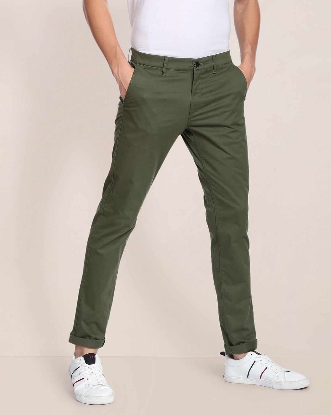 Buy US Polo Assn Slim Fit Flat Front Trousers  NNNOWcom