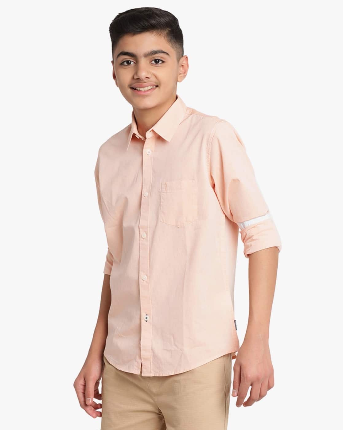 boys peach shirt