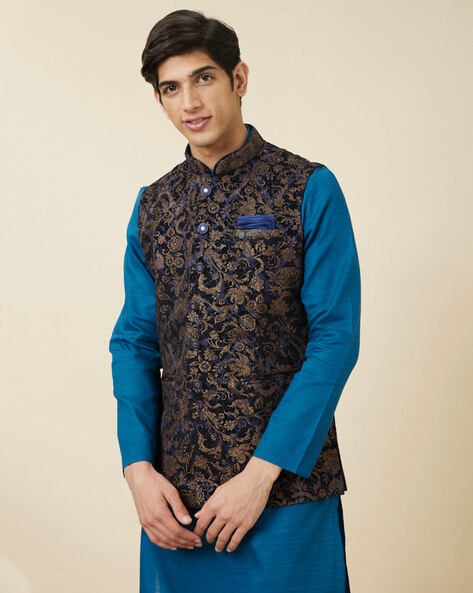 Manyavar floral jacket best sale