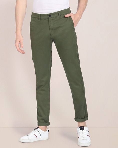 Buy U.S. POLO ASSN. Natural Solid Cotton Slim Fit Men's Trousers | Shoppers  Stop