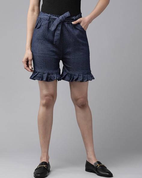 Buy Navy-blue Shorts for Women by AARIKA GIRLS ETHNIC Online
