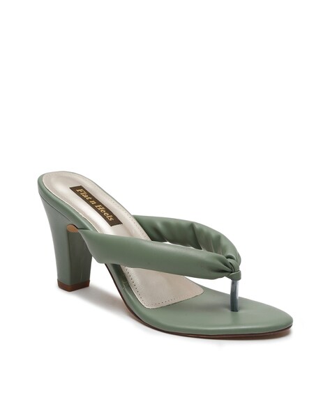 Green discount chunky heels