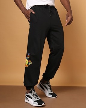 Buy Printed Performance Joggers with Pockets and Drawstring Closure