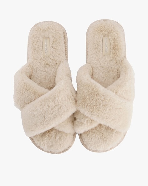 White sliders fluffy hot sale