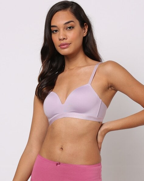 Buy Padded Non Wired T Shirt Bra In Purple Online India, Best