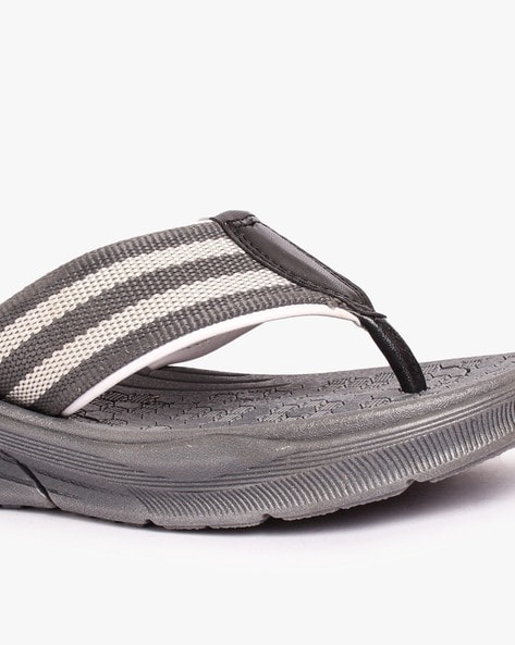 Striped Thong Strap Flip Flops