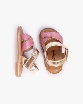 pink n blue Cross-Strap Open-Toe Sandals-picture-34