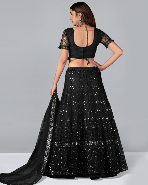 Charming Black Colour Tapeta Silk Navratri Special Lehanga Choli Ready  Embrodered With Sequins Work Lehenga Choli for Women - Etsy