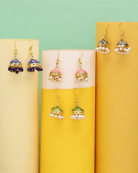 Multi Coloured Gold Plated Jhumka earrings – Timeless desires collection