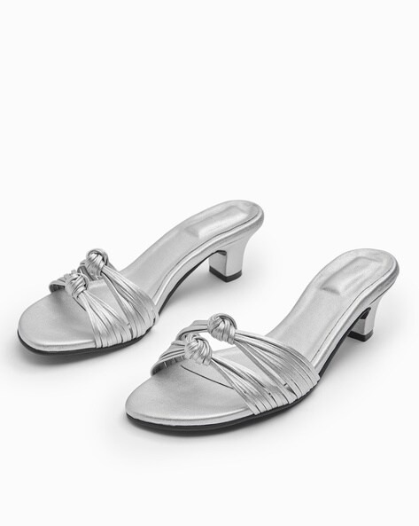 Grey sandals best sale low heel