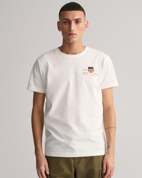 Logo Embroidered Crew- Neck T-shirt