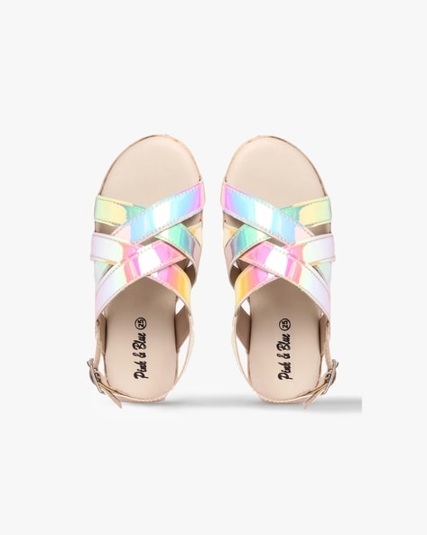 Pink and blue outlet sandals