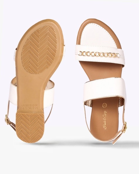 Cream Patent Crossover-Strap Heeled Sandals - CHARLES & KEITH US