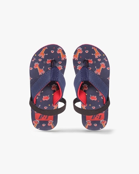 Red and discount blue flip flops