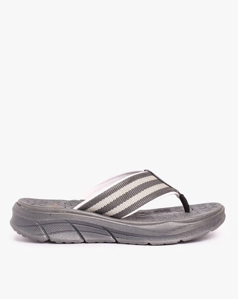 Striped Thong Strap Flip Flops