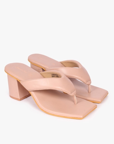 Nude block 2025 heel mules