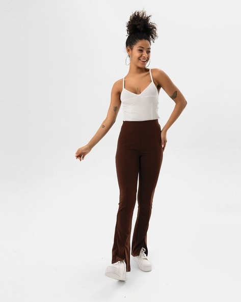 Buy Brown Trousers & Pants for Women by SAM Online