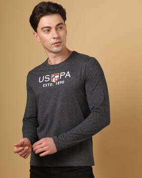 Logo Print Slim Fit Crew-Neck T-Shirt-image-13