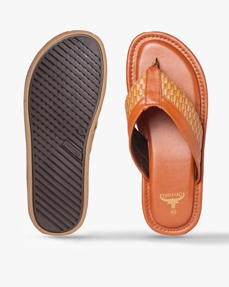 Croc Embossed Thong Strap Sandals