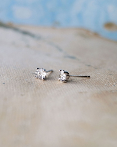 Silver Square Madeline Stud Earrings - Smokey Quartz – Dandelion Jewelry