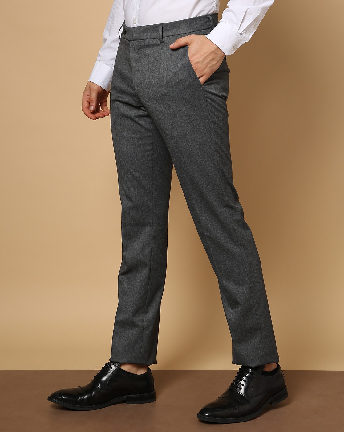 Buy Arrow Sport Mens Regular Fit Solid Formal Trousers Online - Lulu  Hypermarket India