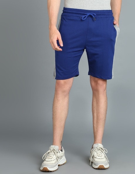 Flat Front Slim Fit Shorts with Drawstring