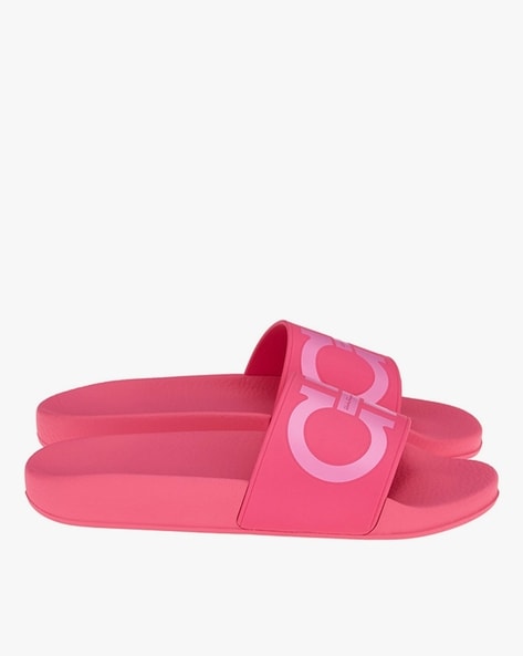 Buy Ferragamo Gancini Groovy Pool Slides, Pink Color Women