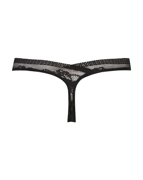 cleo lace brazilian briefs - Black