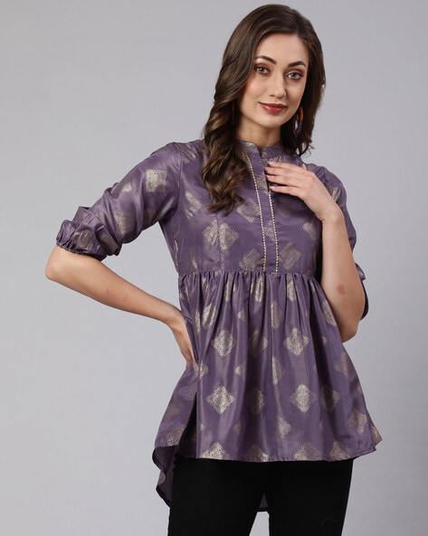 Buy KRISHNA LIFE Best Stylish Solid Tunic top and Short Kurti for Women's  and Girls.Women Rayons Short Top Kurta (M) at Amazon.in