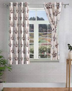 cortina eyelet curtain Set of 2 Printed Window Curtains-picture-15