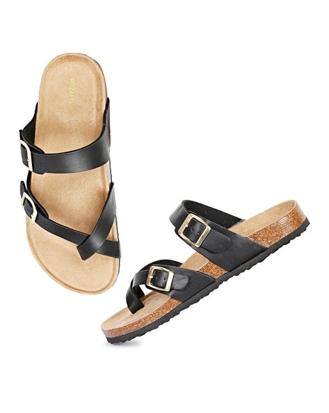 Buy Black Flat Sandals for Women by MOZAFIA Online Ajio