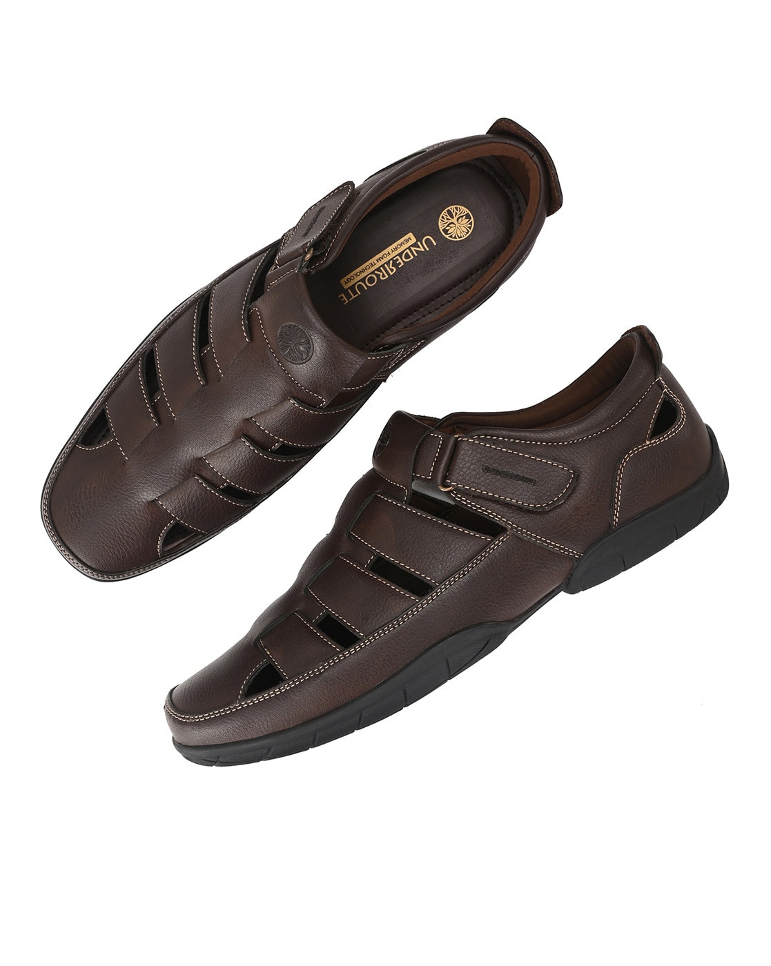 Buy Hitz Men's Tan Leather Slip-On Shoe Style Sandals online