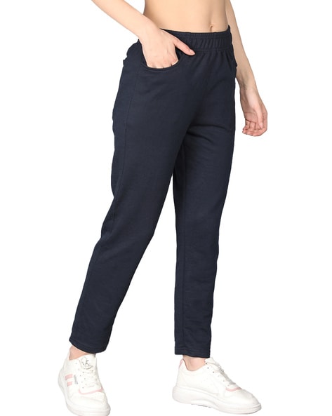 Women Straight Track Pant with Drawstring Waist