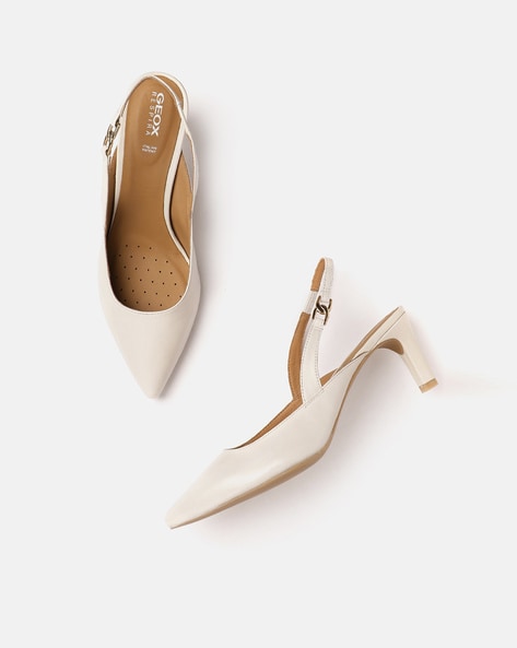 kode Had golf Buy GEOX Pointed-Toe Pumps with Metal Accent | Off-White Color Women | AJIO  LUXE