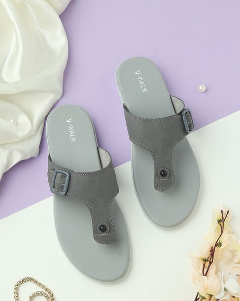 Buy Grey Flat Sandals for Women by V WALK Online Ajio