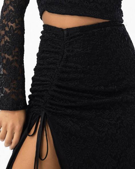 Black lace 2025 top with skirt