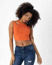 Buy FOUNDRY Cut-Out Neck Fitted Crop Top Online | Ajio.com