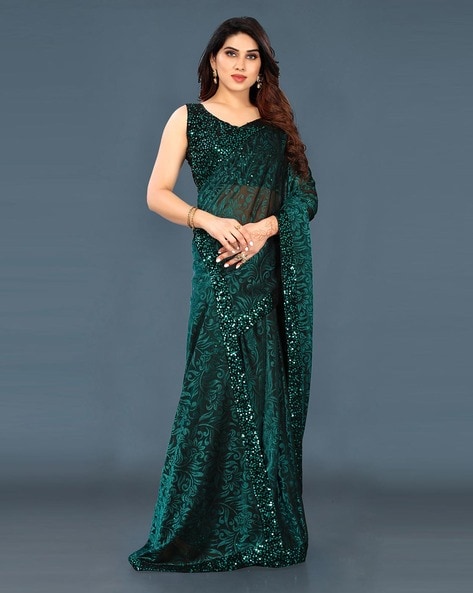 Green Sequins Saree Set Design by Archana Kochhar at Pernia's Pop Up Shop  2024