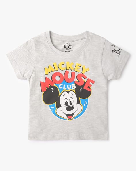 Mickey Mouse Print Round-Neck T-Shirt