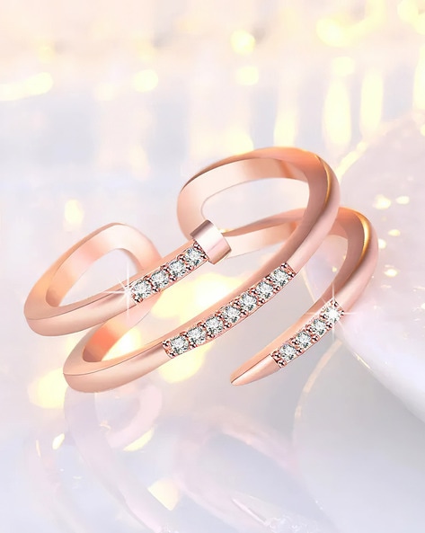 Pear Rainbow Moonstone and Ruby Chevron Wedding Ring Set - Abhika Jewels