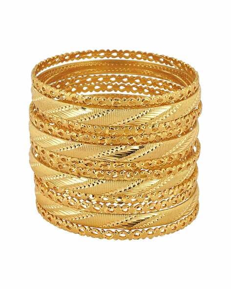 Buy Jewellery Yellow Golden Brass, 2.6 inch Plated Bentex Bangles for Girls  and Women at Amazon.in
