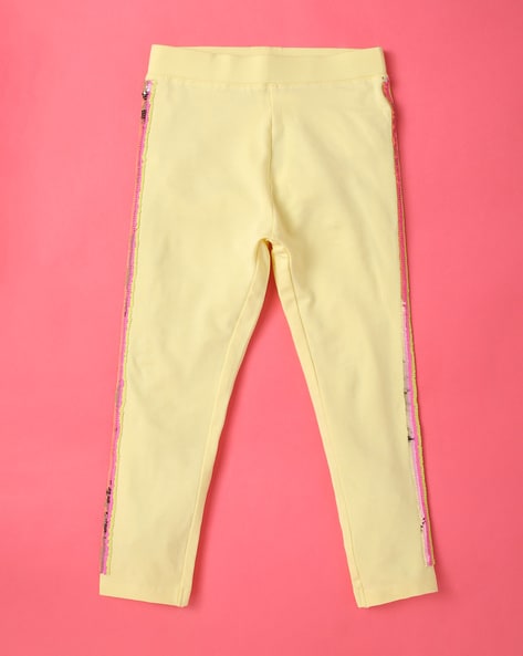 Buy Off White & Neon Yellow Leggings for Infants by NINO BAMBINO Online |  Ajio.com