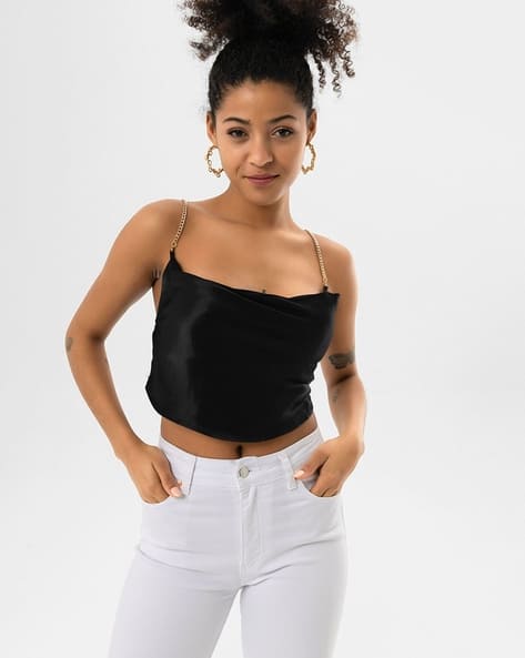 SAM Fitted Crop Top with Chain Strap