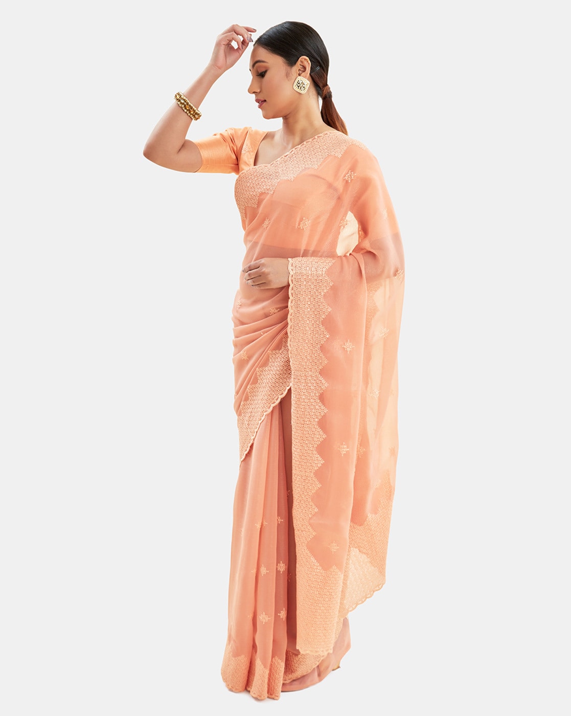 Buy Orange Sarees for Women by Kalyan Silks Online