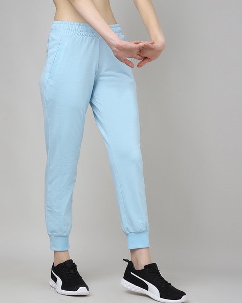 Buy Teal Blue Slim Pants With Embroidery Online  W for Woman