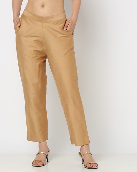 Gold Trousers - Buy Gold Trousers online in India