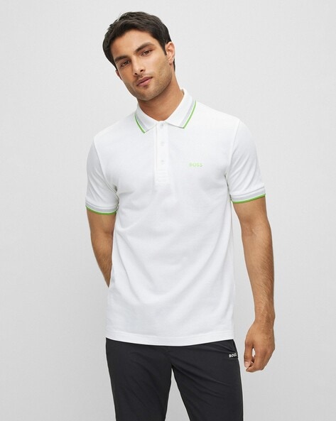 BOSS - Polo shirt with contrast logos